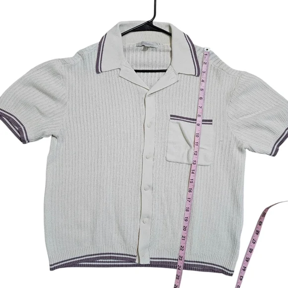 Urban Outfitters Standard Cloth Mens Small Oversized Knit Polo Shirt Preppy Y2K - Picture 8 of 8